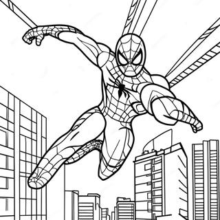 Pagina Para Colorear De Iron Spider Balanceandose Por La Ciudad 45374-37690