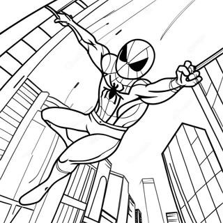 Pagina Para Colorear De Iron Spider Balanceandose Por La Ciudad 45374-37692