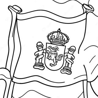 Pagina Para Colorear De La Bandera Espanola Colorida 4542-3654