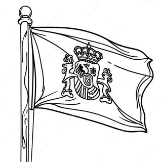 Pagina Para Colorear De La Bandera Espanola Colorida 4542-3655