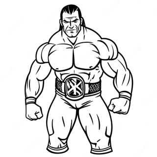 Pagina Para Colorear De Un Superestrella De Wwe En Pose De Accion 4562-3669