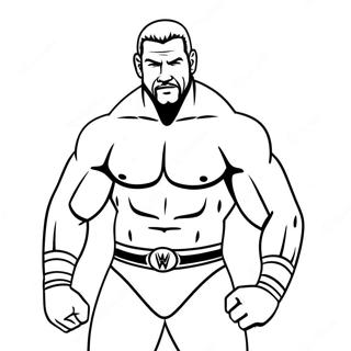 Pagina Para Colorear De Un Superestrella De Wwe En Pose De Accion 4562-3671