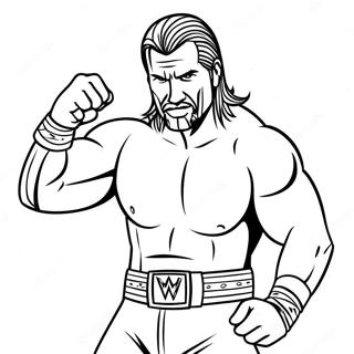 Pagina Para Colorear De Un Superestrella De Wwe En Pose De Accion 4562-3672