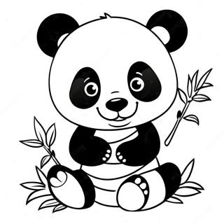 Pagina Para Colorear De Un Lindo Bebe Panda Comiendo Bambu 45814-38042