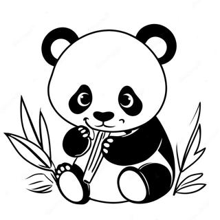 Pagina Para Colorear De Un Lindo Bebe Panda Comiendo Bambu 45814-38169