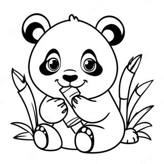 Pagina Para Colorear De Un Lindo Bebe Panda Comiendo Bambu 45814-38172