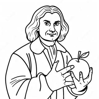 Pagina Para Colorear De Isaac Newton Con Manzana 45864-38083