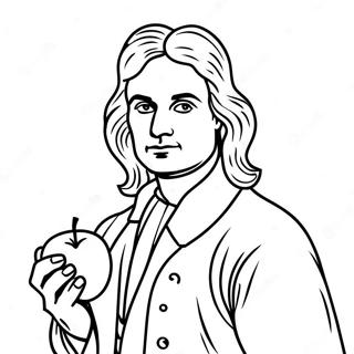 Pagina Para Colorear De Isaac Newton Con Manzana 45864-38084