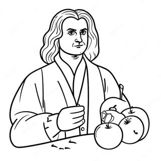 Pagina Para Colorear De Isaac Newton Con Manzana 45864-38222