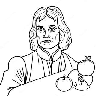 Pagina Para Colorear De Isaac Newton Con Manzana 45864-38223