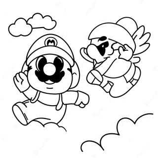 Pagina Para Colorear De Cappy Volando Con Mario 4592-3694