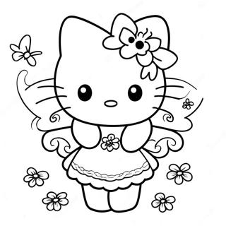 Hada De Hello Kitty Páginas Para Colorear