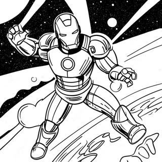 Pagina Para Colorear De Iron Man En El Espacio 46024-38343