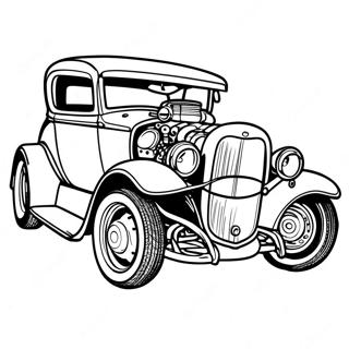 Pagina Para Colorear De Hot Rod Vintage 4602-3703