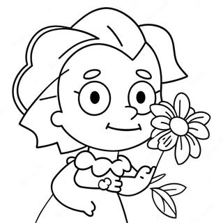 Pagina Para Colorear De Maggie Simpson Con Una Flor 46084-38390