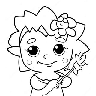 Pagina Para Colorear De Maggie Simpson Con Una Flor 46084-38391