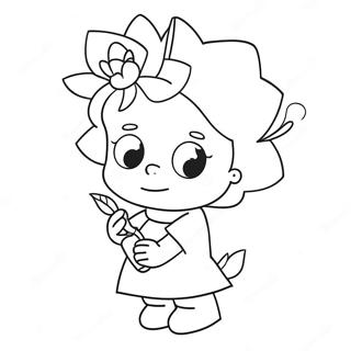 Pagina Para Colorear De Maggie Simpson Con Una Flor 46084-38392