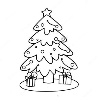 Pagina Para Colorear De Arbol De Navidad Facil Y Lindo 4611-3706