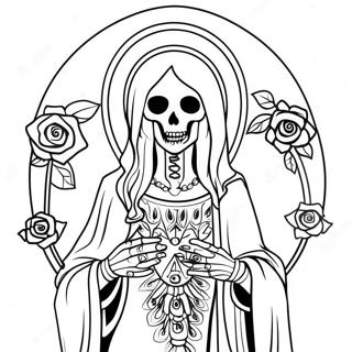 Santa Muerte Páginas Para Colorear