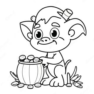 Pagina Para Colorear De Un Duende Travieso Con Tesoro 46234-38509