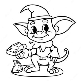 Pagina Para Colorear De Un Duende Travieso Con Tesoro 46234-38510