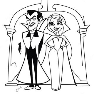 Pagina Para Colorear De Dracula Y Mavis De Hotel Transylvania 46244-38519