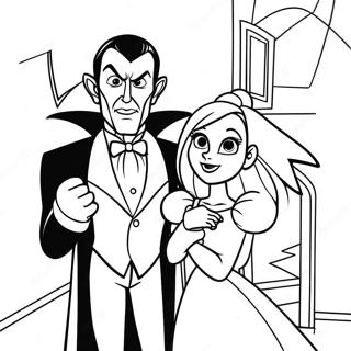 Pagina Para Colorear De Dracula Y Mavis De Hotel Transylvania 46244-38520