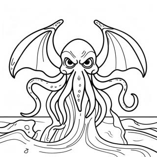 Pagina Para Colorear De Cthulhu Saliendo Del Oceano 46304-38565