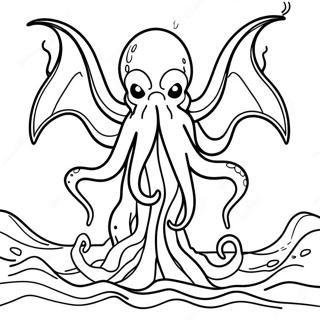 Pagina Para Colorear De Cthulhu Saliendo Del Oceano 46304-38567