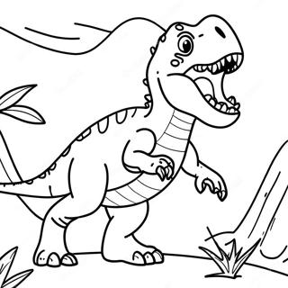 Pagina Para Colorear De Un T Rex Rugiente 46414-38654