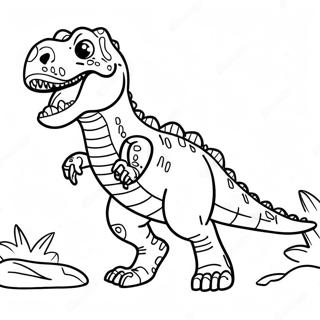 Pagina Para Colorear De Un T Rex Rugiente 46414-38655