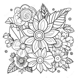 Pagina Para Colorear De Partes De Flores Coloridas 46484-38721