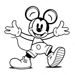 Pagina Para Colorear De Mickey Mouse Bailando En Pantalones Cortos Coloridos 46584-38797