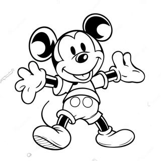 Pagina Para Colorear De Mickey Mouse Bailando En Pantalones Cortos Coloridos 46584-38798