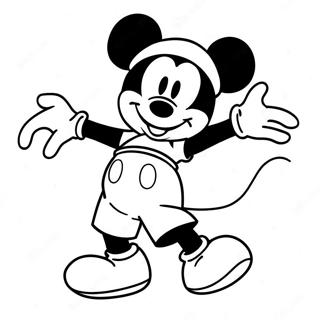 Pagina Para Colorear De Mickey Mouse Bailando En Pantalones Cortos Coloridos 46584-38799