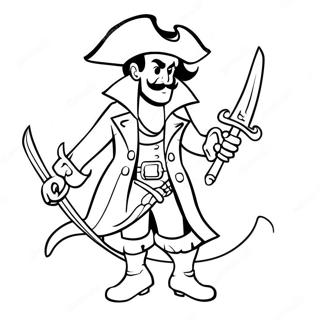 Pagina Para Colorear De Capitan Garfio Pirata Con Espada 46644-38835