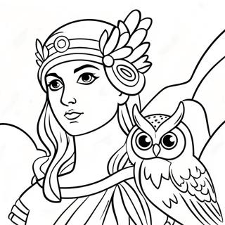 Pagina Para Colorear De Atenea Con Buho 46744-38912