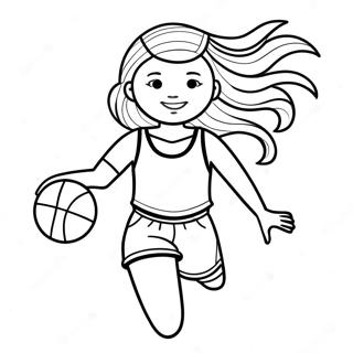 Pagina Para Colorear De Chica Jugando Baloncesto 46803-38960