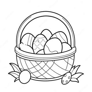 Cesta De Pascua Páginas Para Colorear