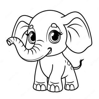 Pagina Para Colorear De Un Lindo Bebe Elefante 46844-38978