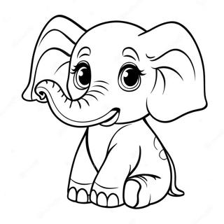 Pagina Para Colorear De Un Lindo Bebe Elefante 46844-38979