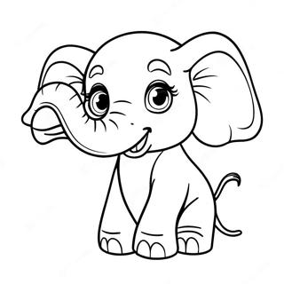 Pagina Para Colorear De Un Lindo Bebe Elefante 46844-38980