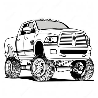 Pagina Para Colorear De Una Camioneta Dodge Ram 1500 Personalizada Y Elevada 46854-39002