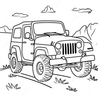 Pagina Para Colorear De Una Aventura En Jeep 46863-38999