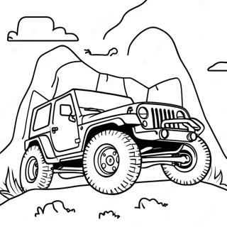 Pagina Para Colorear De Una Aventura En Jeep Todoterreno 46864-39005