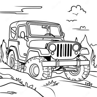 Pagina Para Colorear De Una Aventura En Jeep Todoterreno 46864-39007