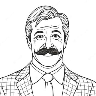 Pagina Para Colorear De Ted Lasso Con Un Bigote 46894-39046