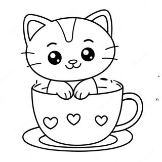 Pagina Para Colorear De Un Gato En Una Taza 46903-39030