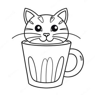 Pagina Para Colorear De Un Gato En Una Taza 46903-39031