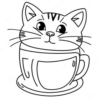 Pagina Para Colorear De Un Gato En Una Taza 46903-39032